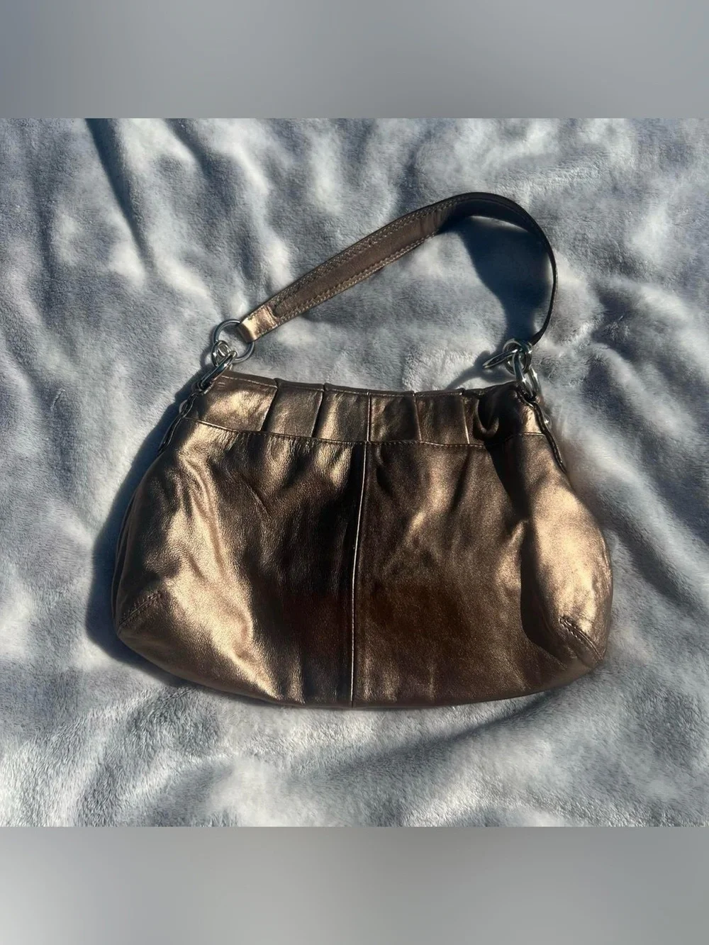 Coach Soho Leather Bronze Metallic Shoulder Bag Purse